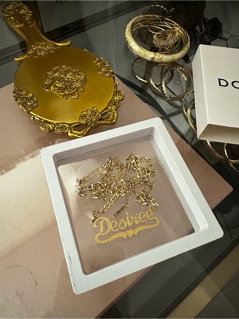 Gold Nameplate 'Desiree' Necklace - Chunky Chain